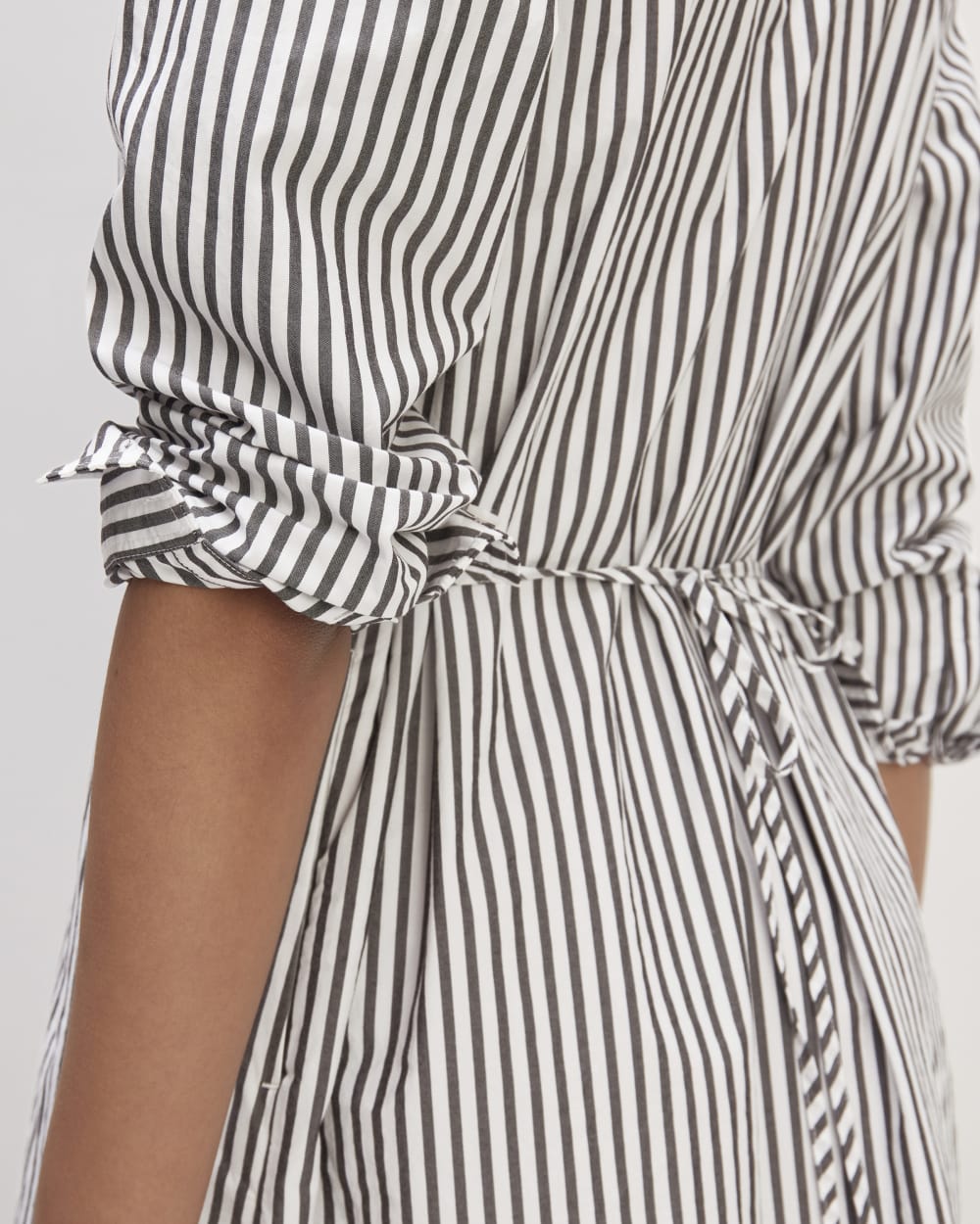 The Supima? Cotton Midi Shirt Dress | Optic White / Black - Image 4