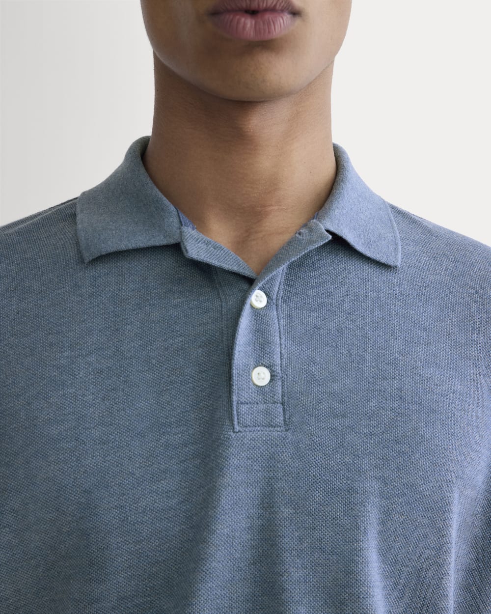 The Pique Polo | Heather Soft Cobalt - Image 4
