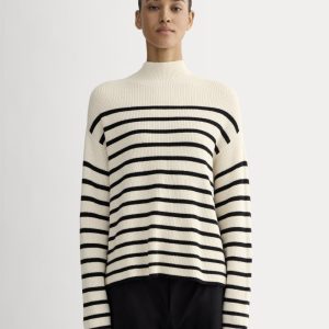 The Slouchy Funnel Neck in Everyday Cotton | Canvas / Black