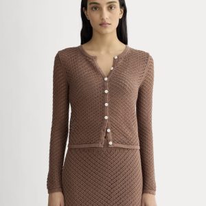 The Lace Knit Cardigan | Mocha