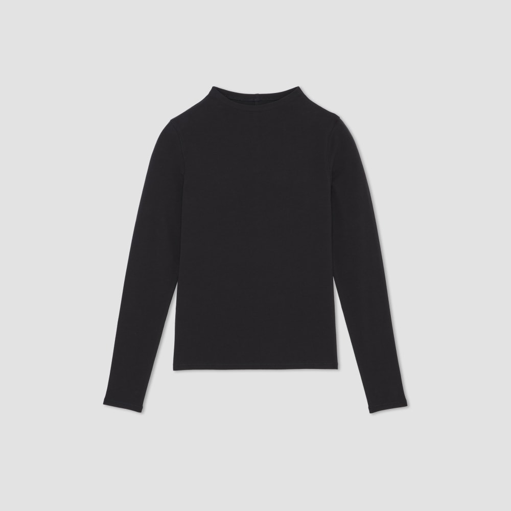 The Supima? Form Funnel Neck Tee | Black - Image 2