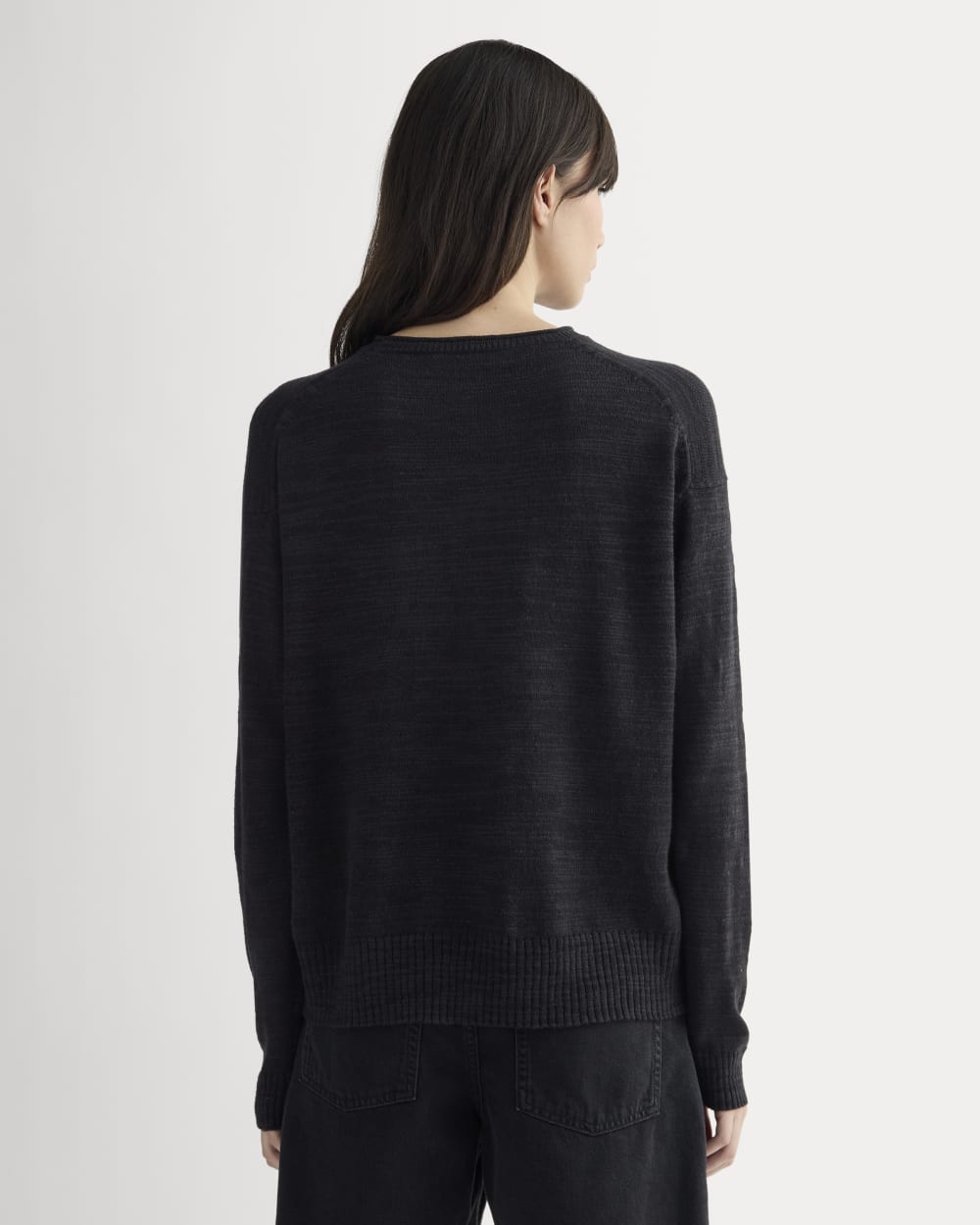 The Slouch Sweater in Cotton Linen | Black - Image 5