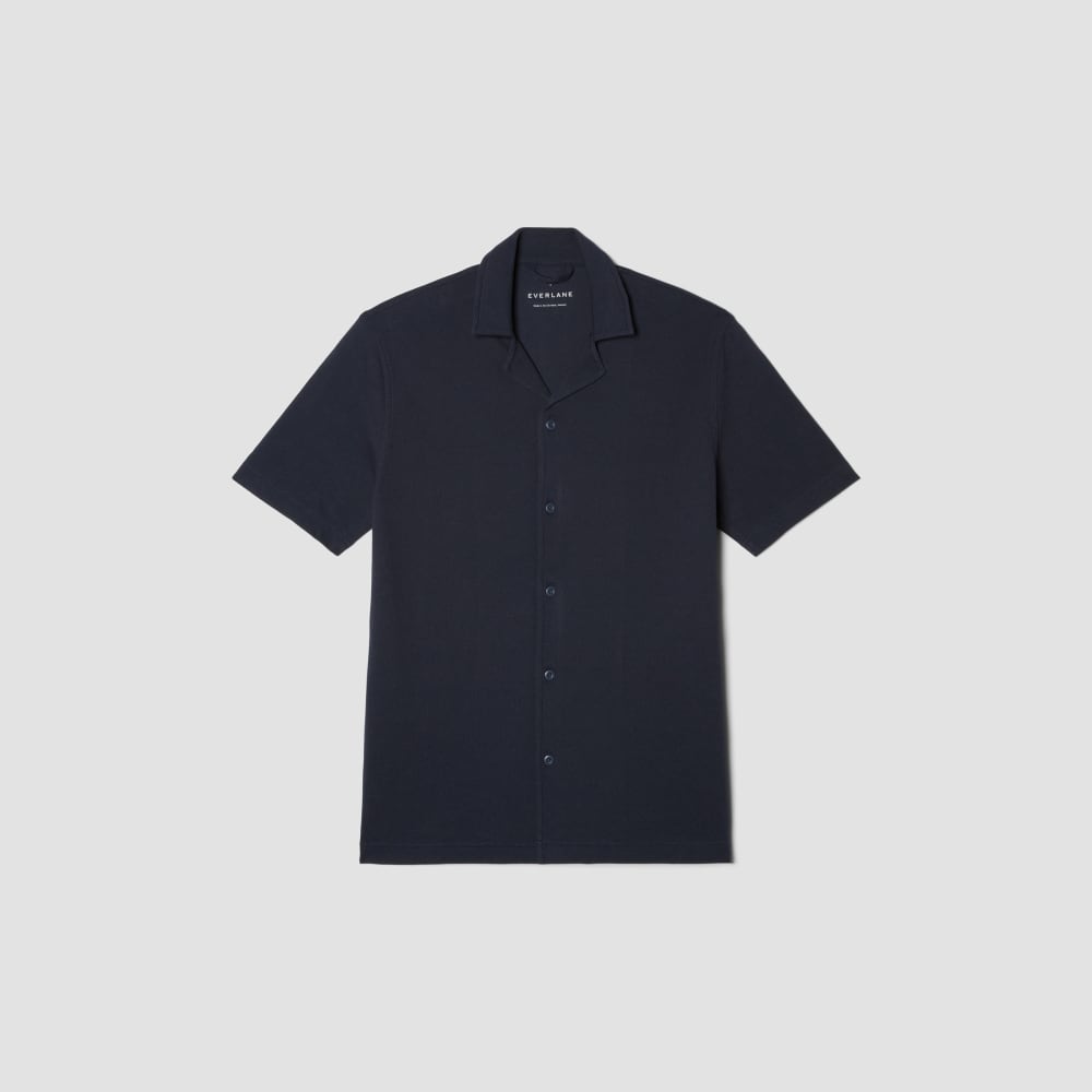 The Pique Short-Sleeve Shirt | Deep Navy - Image 2