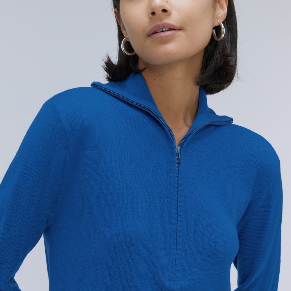 The Luxe Merino Half-Zip Sweater | Lapis Blue - Image 4