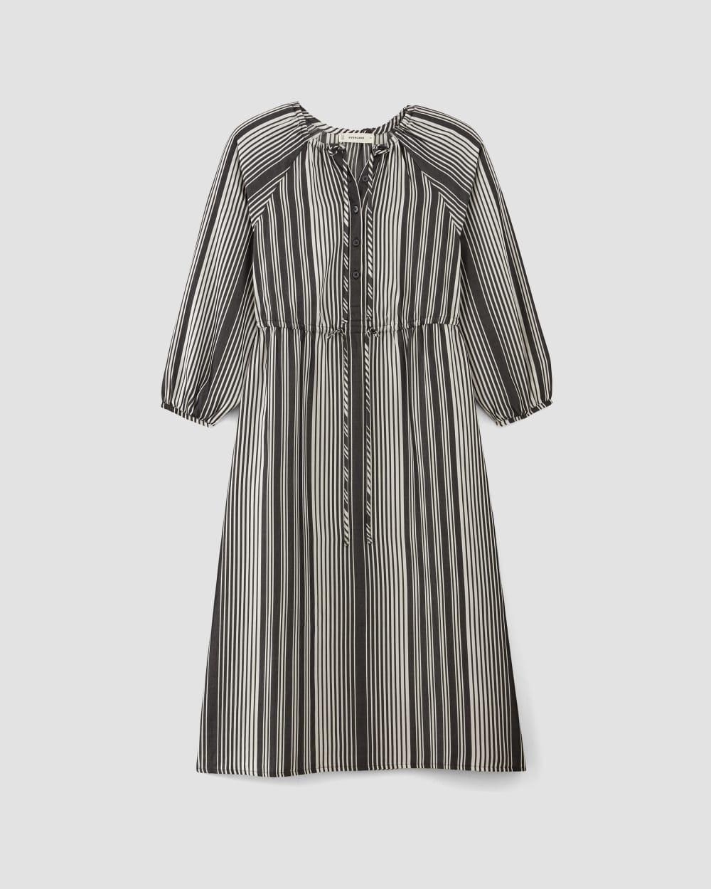 The TENCEL? Gathered Maxi Dress | Black / Bone - Image 2