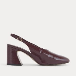 Curved Slingback Heel | Burgundy