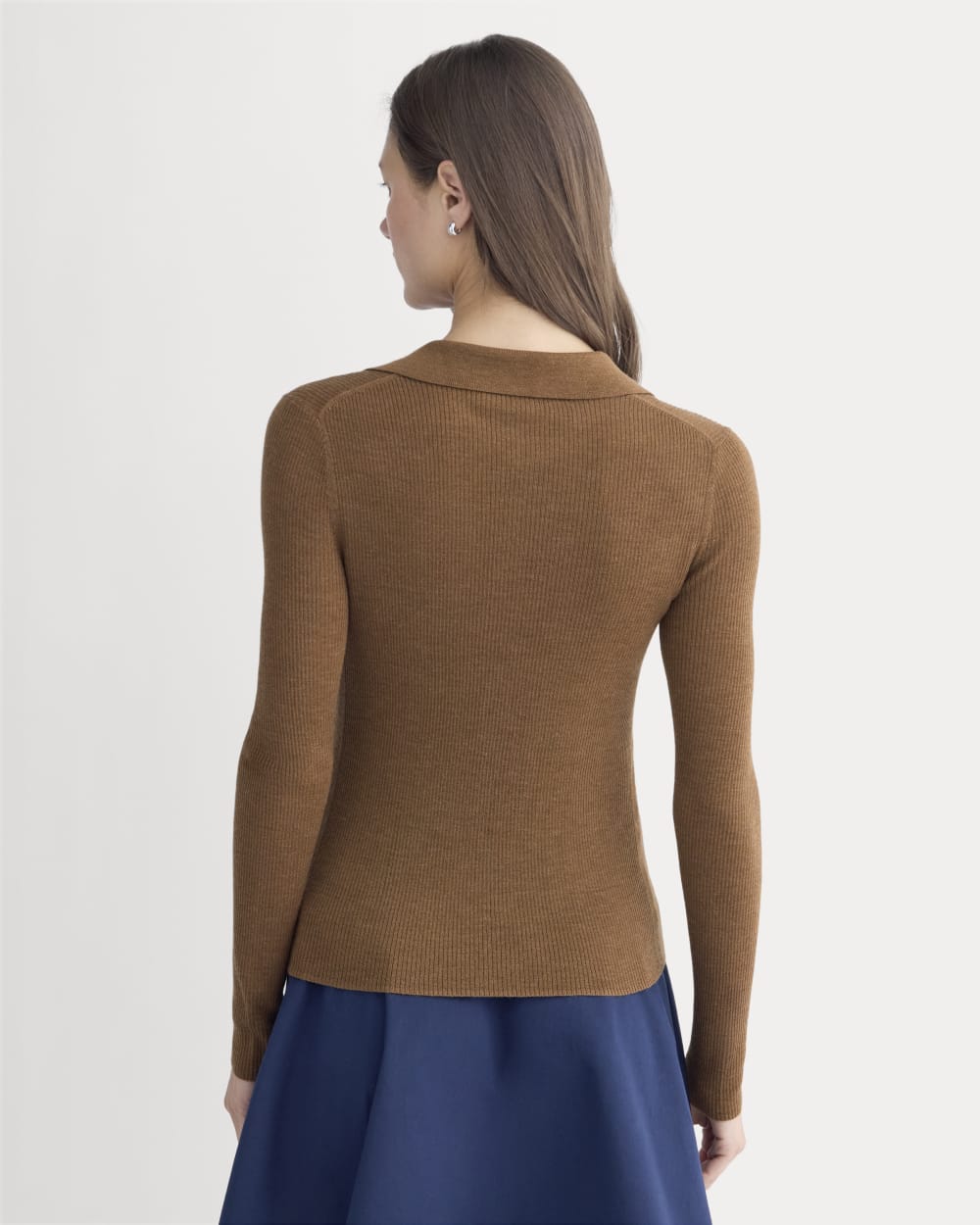 The Polo in Ultrasoft Merino | Heathered Toffee - Image 5