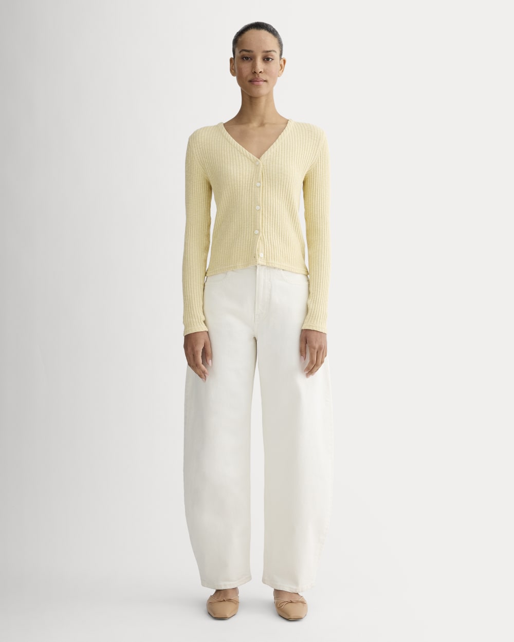 The Cozy Rib Cardigan | Banana Crepe - Image 3