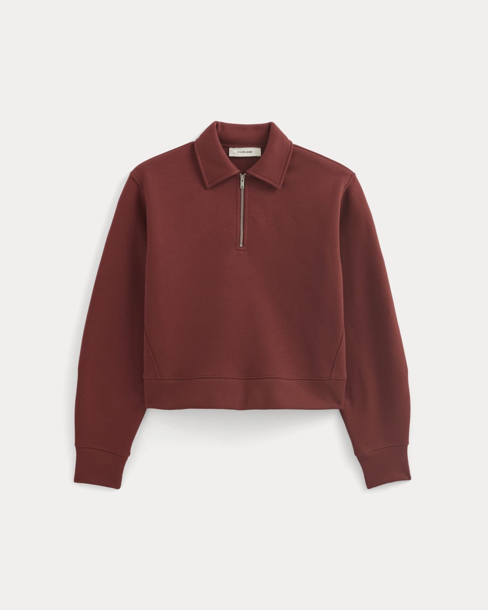 Luxe Fleece Zip Polo | Merlot - Image 2