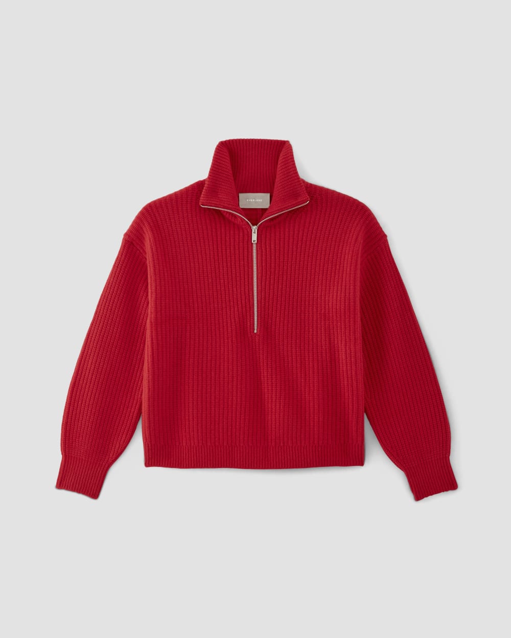 The Half-Zip Sweater in Luxe Merino | Classic Red - Image 2