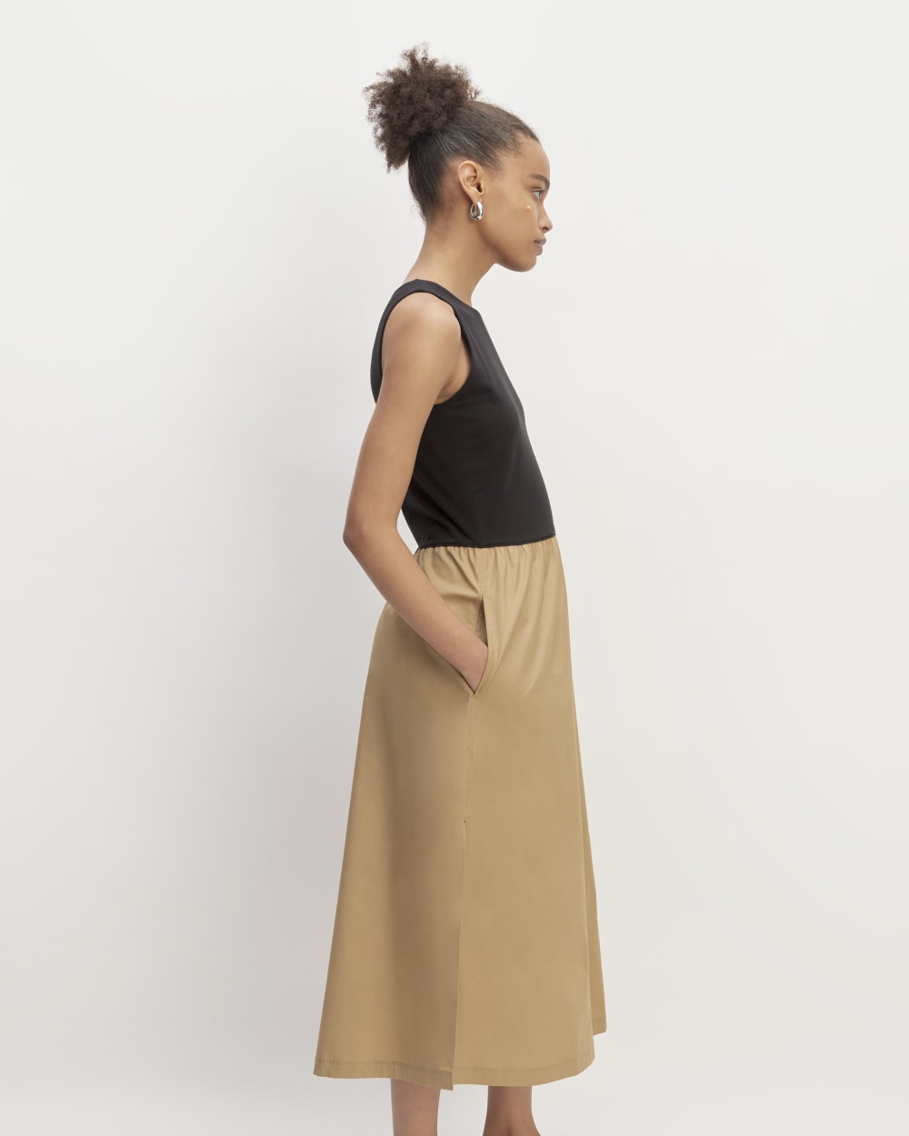 The Supima? High-Neck Riviera Dress | Black / Tiger's Eye - Image 5