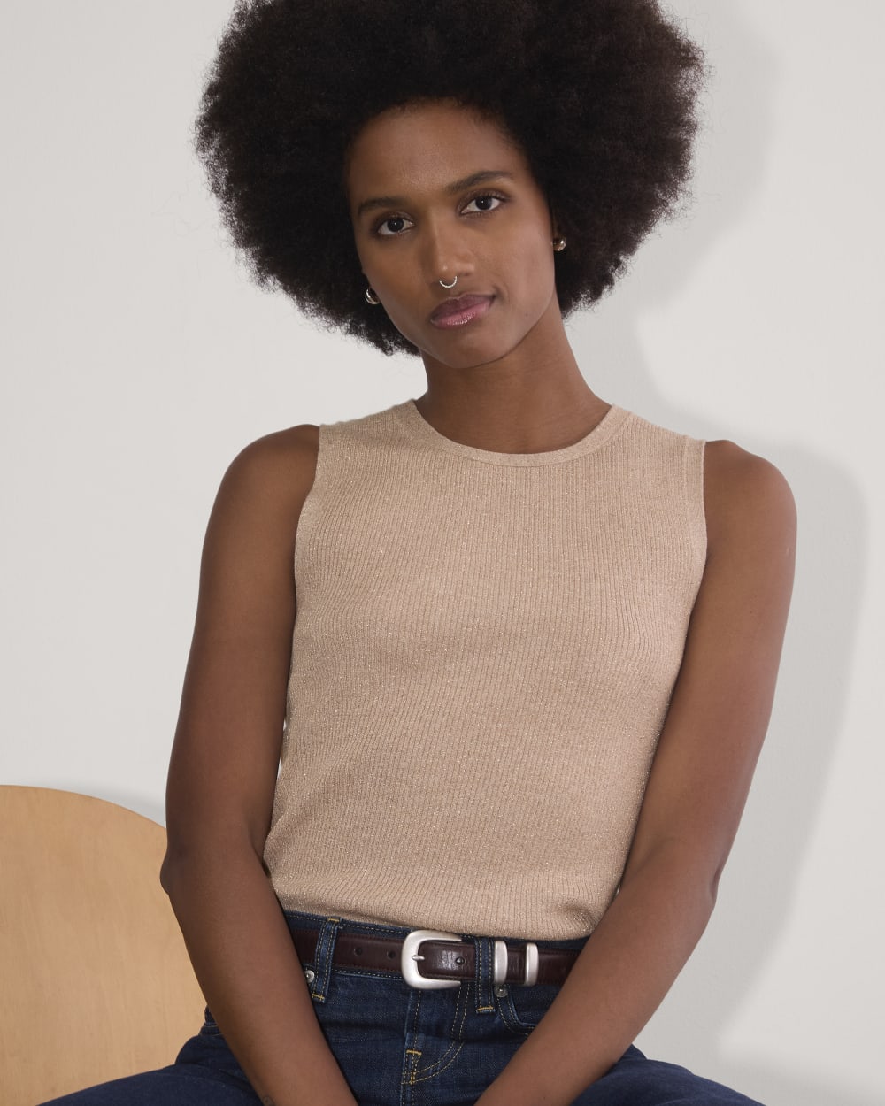 The Tank in Lurex Merino | Rose Gold - Image 4