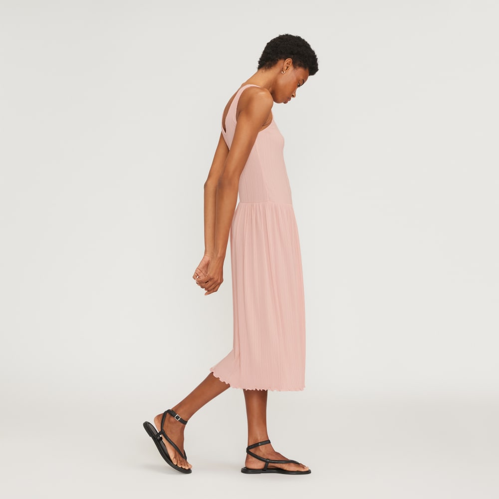 The Rib Soft Knit Scoop-Neck Dress | Petal Pink - Image 4