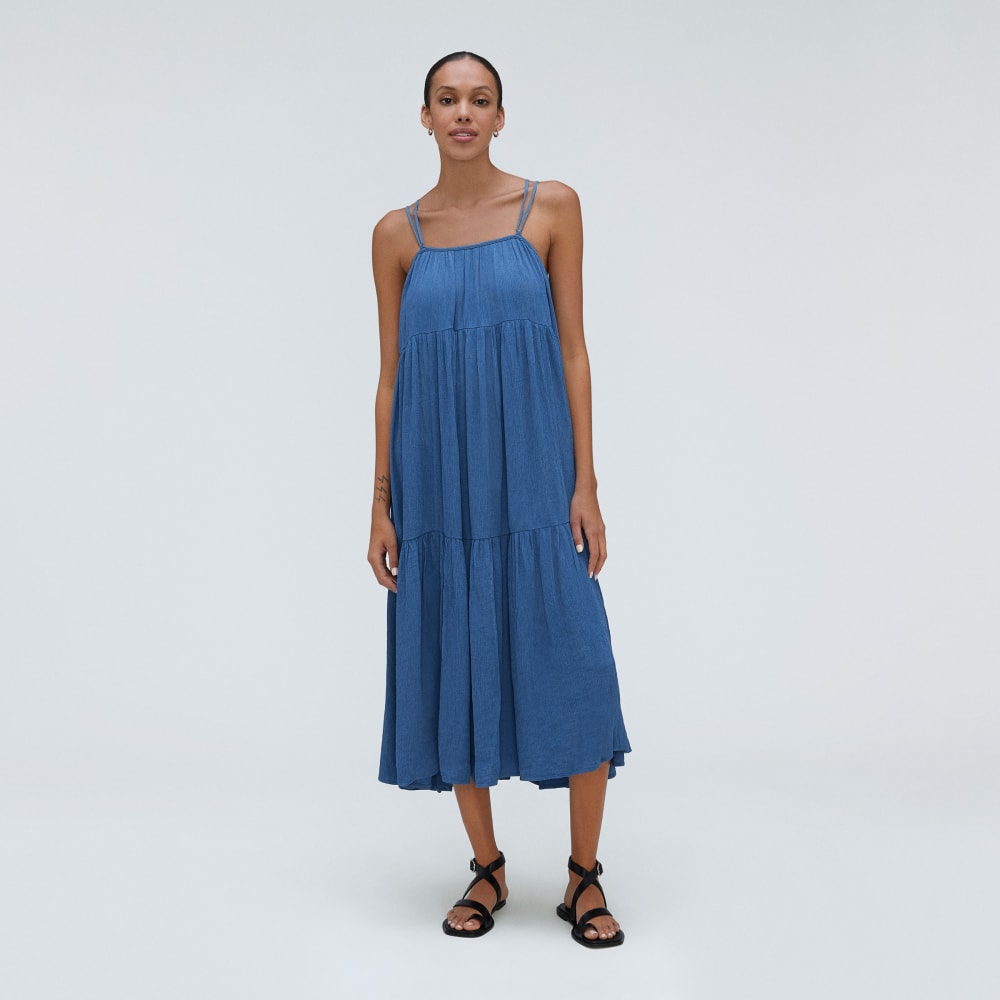 The Naia? Ripple Tiered Maxi Dress | Deep Blue - Image 2