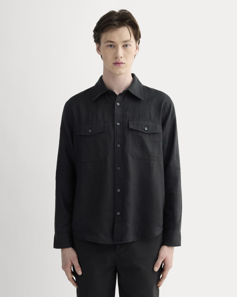 The Linen Utility Shirt | Black