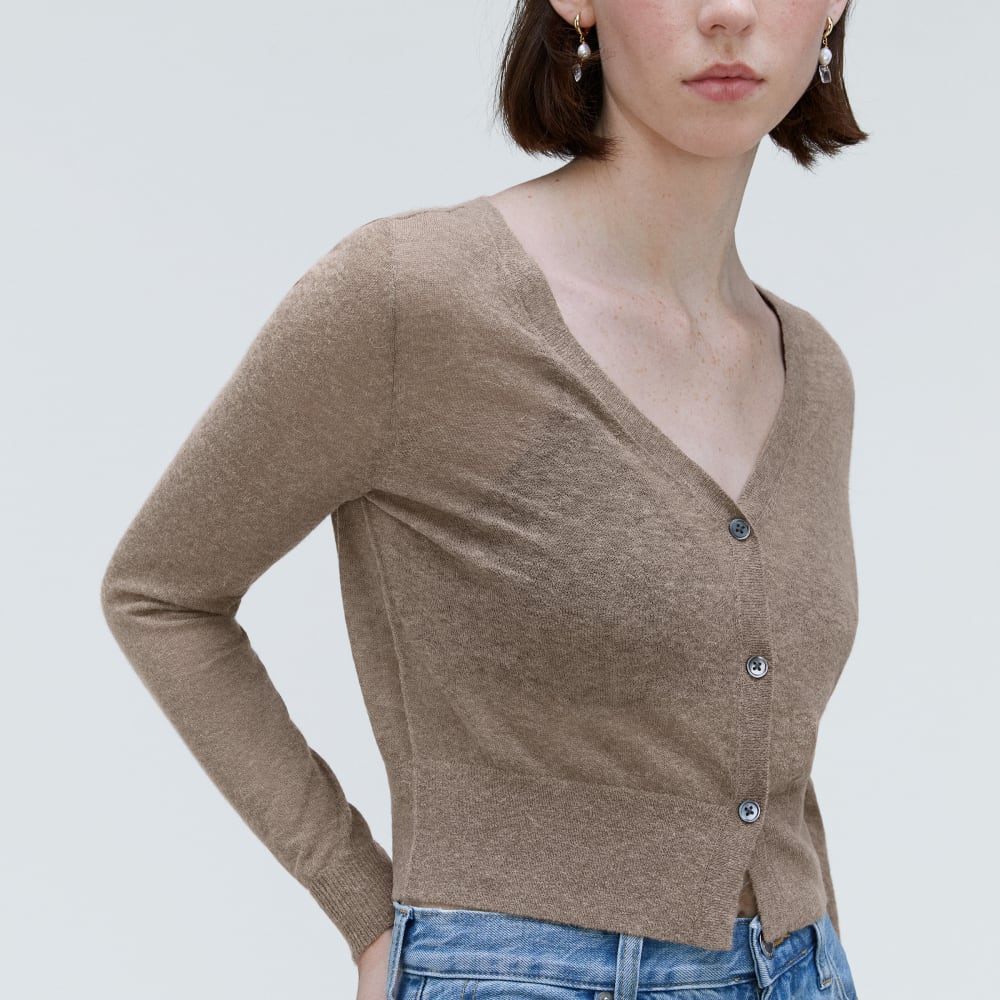 The Featherweight Alpaca Cardigan | Taupe Grey - Image 4