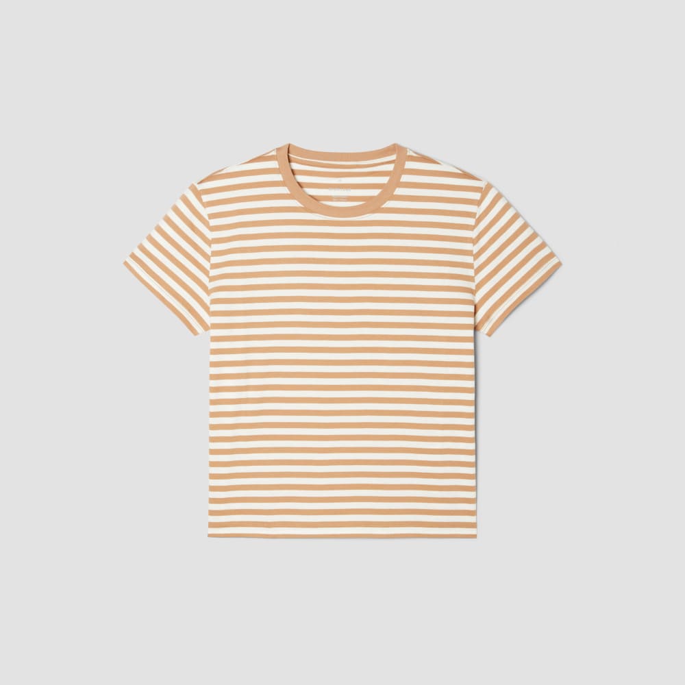 The Box-Cut Tee in Essential Cotton | Caramel / Canvas Tan | No Pocket - Image 2