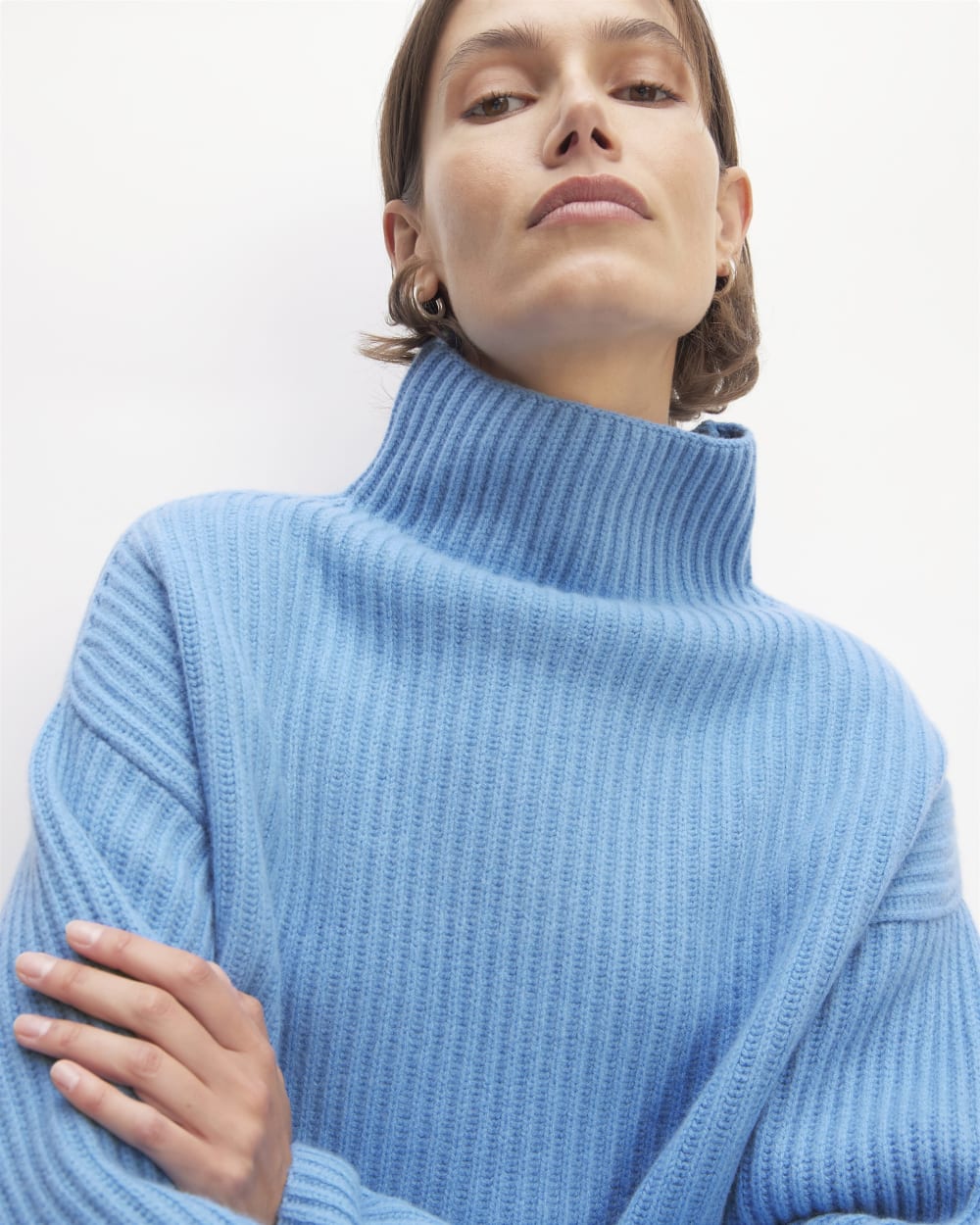 The Felted Merino Funnel-Neck Pullover | Heritage Blue - Image 4