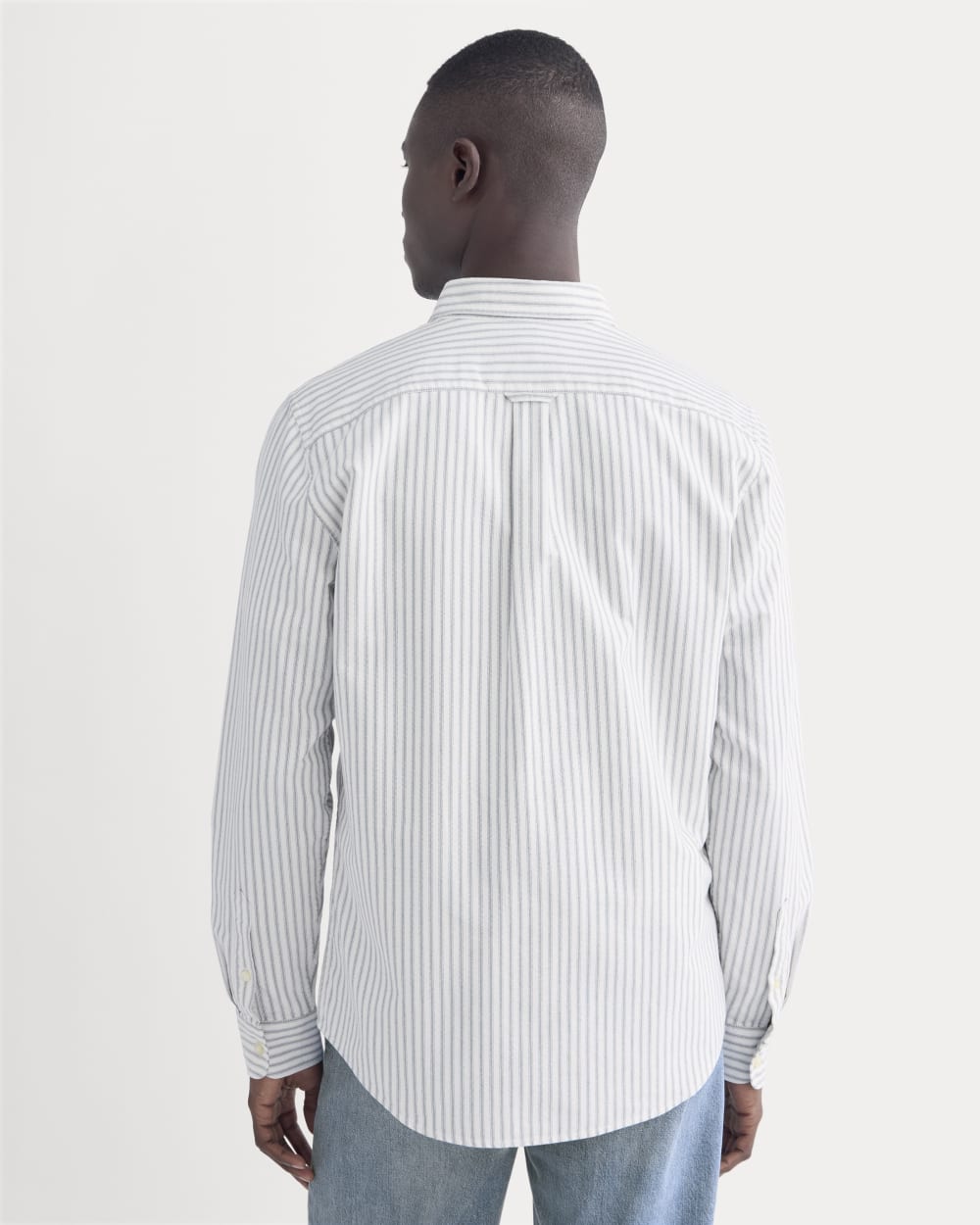 The Slim Oxford Shirt | Bone / Navy | Tall - Image 5