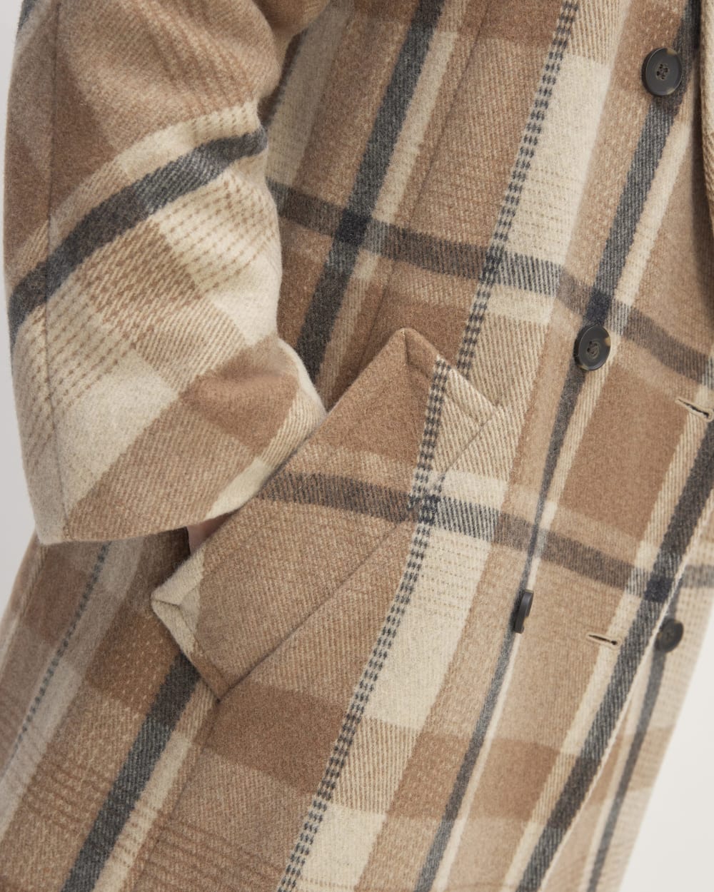 The Italian ReWool? Long Peacoat | Heathered Charcoal / Cornstalk / Toasted Coconut / Biscotti - Image 3