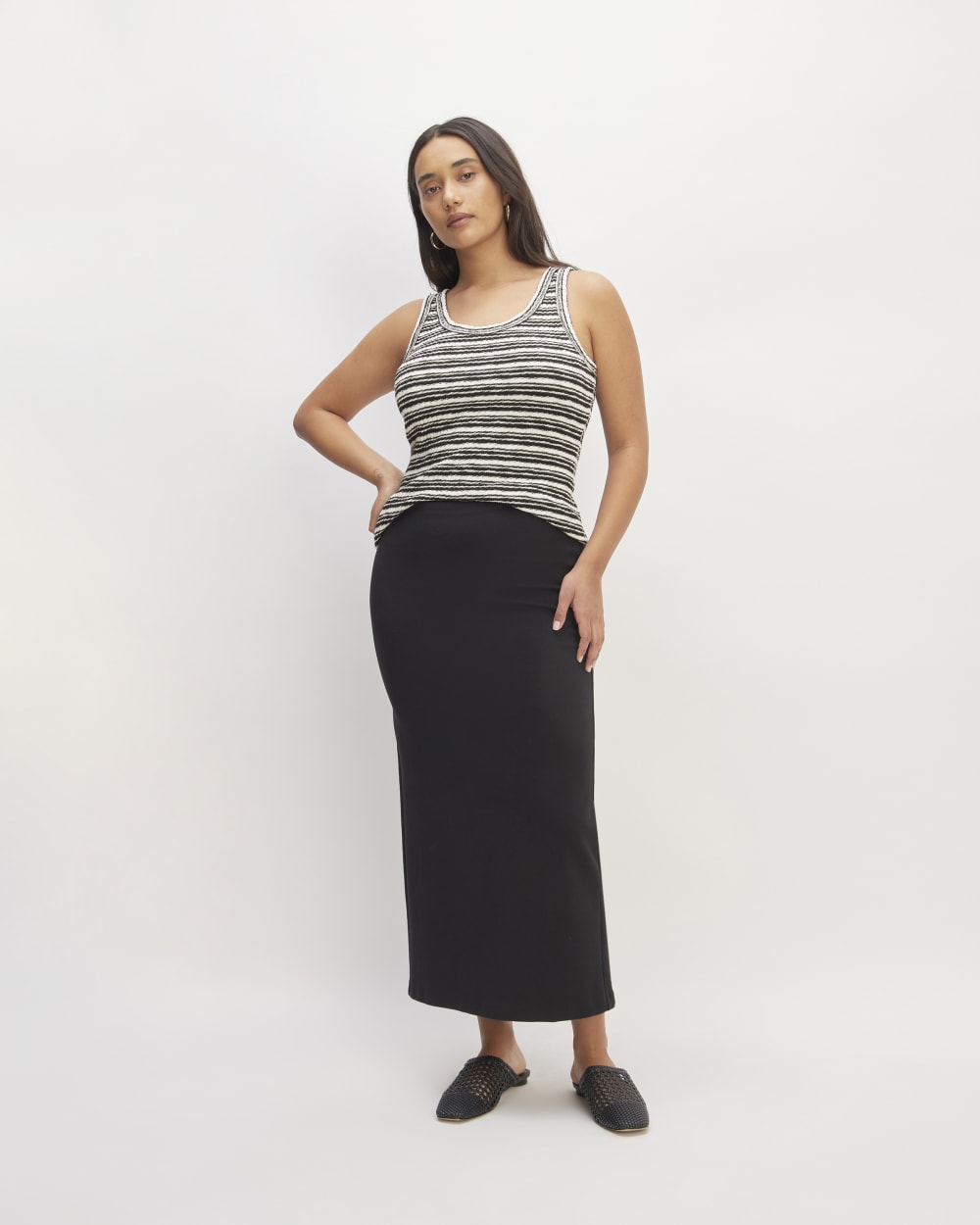 The Cozy Rib Tank | Bone / Black - Image 3