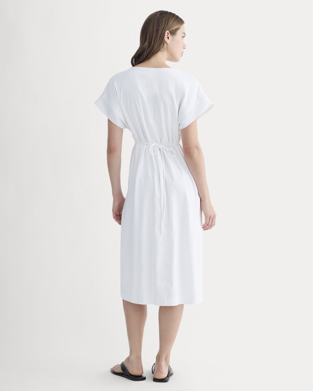 The Tie-Back Dress in Stretch Linen | White - Image 5
