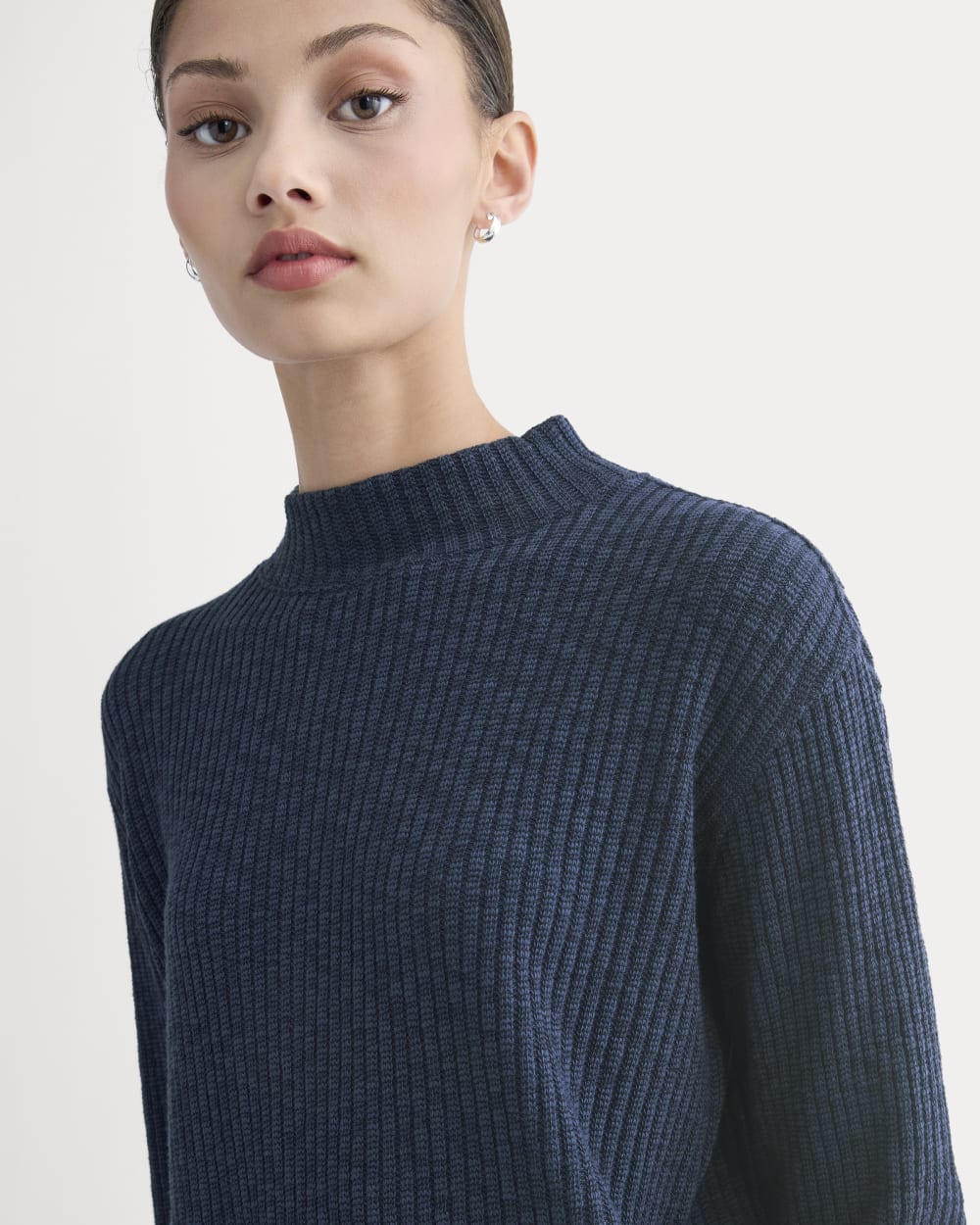 The Cozy Rib Funnel-Neck | Navy - Image 4