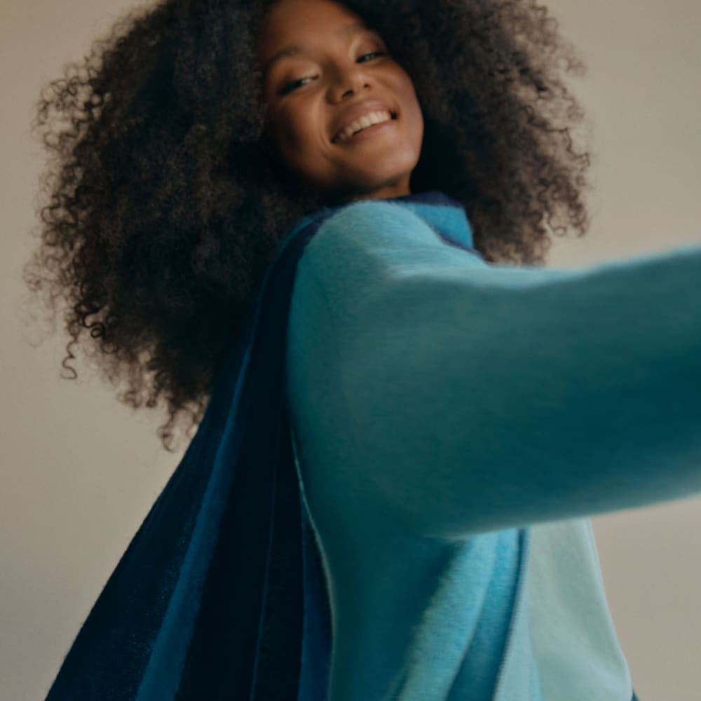 The SuperFuzz Alpaca Oversized Cardigan | Blue Atoll - Image 5