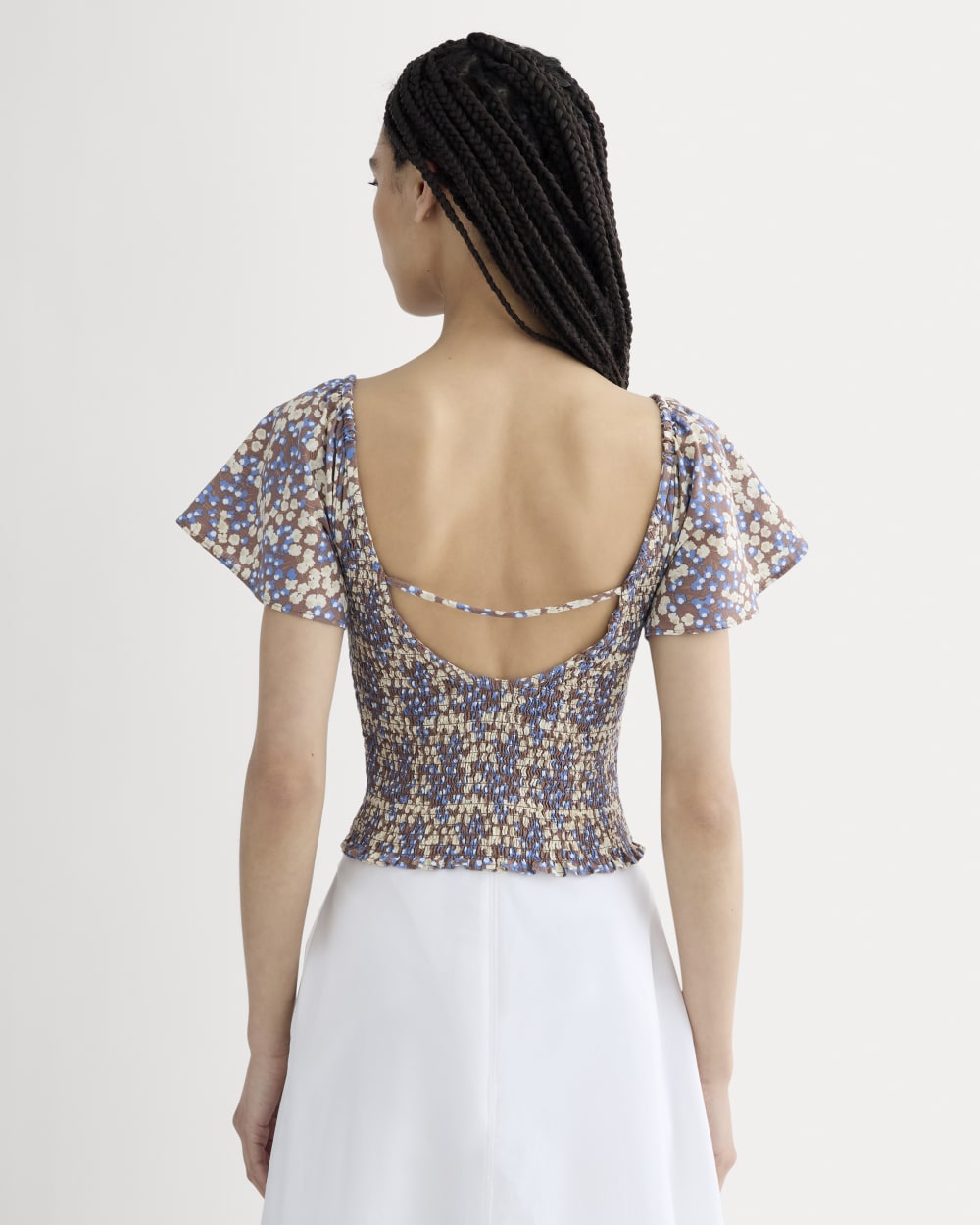 The Gauze Smocked Top | Mocha Floral - Image 5