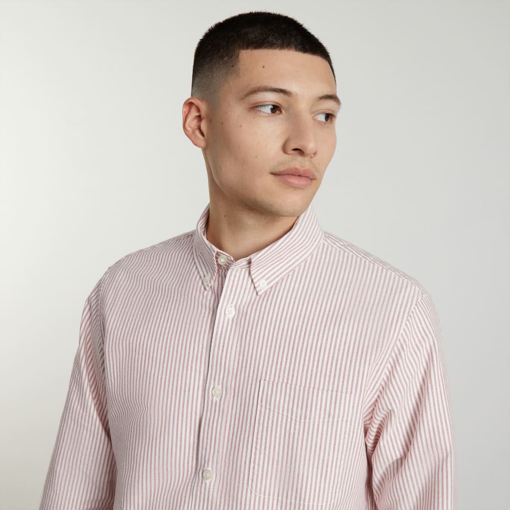 The Standard Fit Japanese Oxford Shirt | Uniform | Red / White | Standard - Image 3