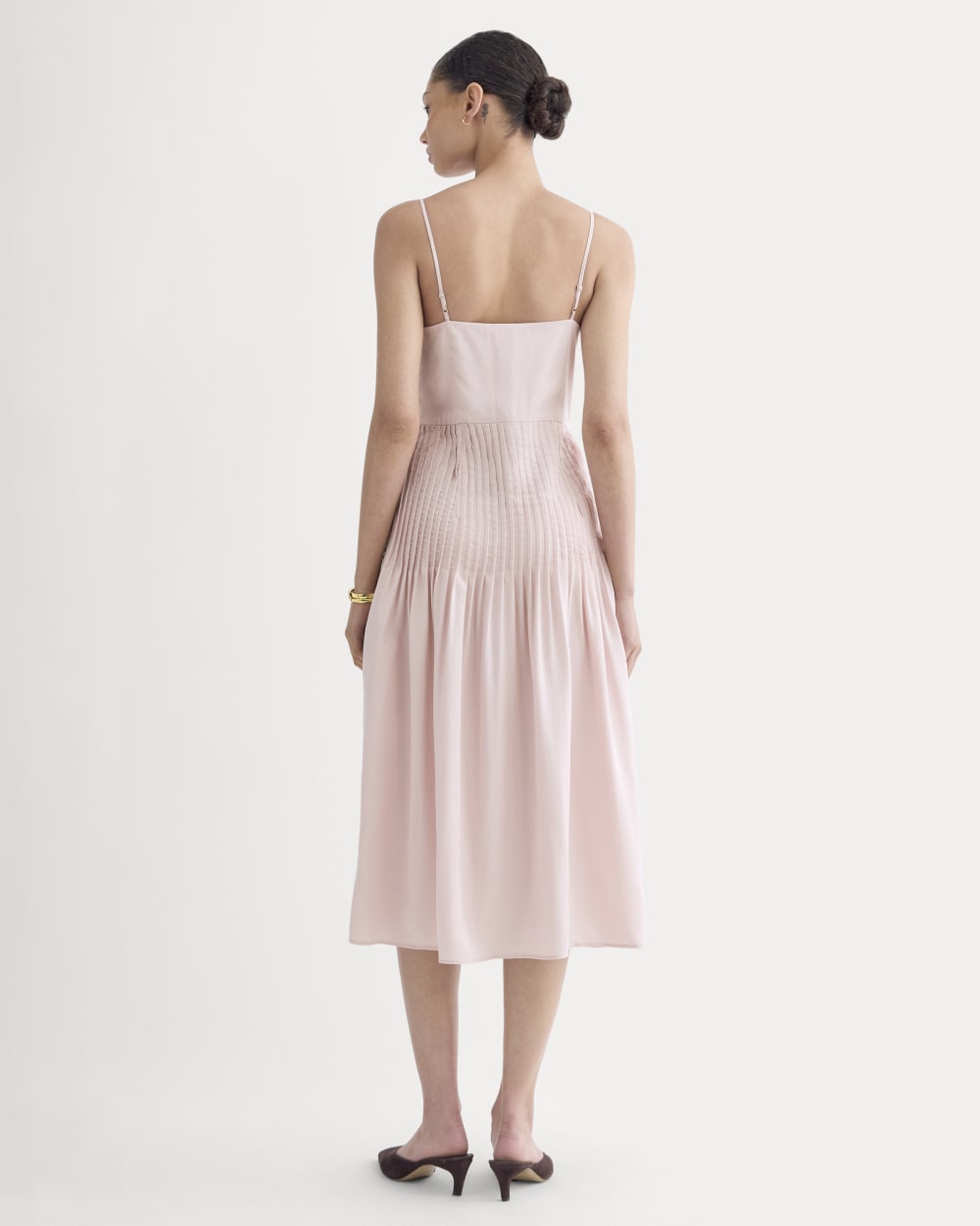 The Pleated Slip Dress in Butterlite | Soft Rose - Image 4