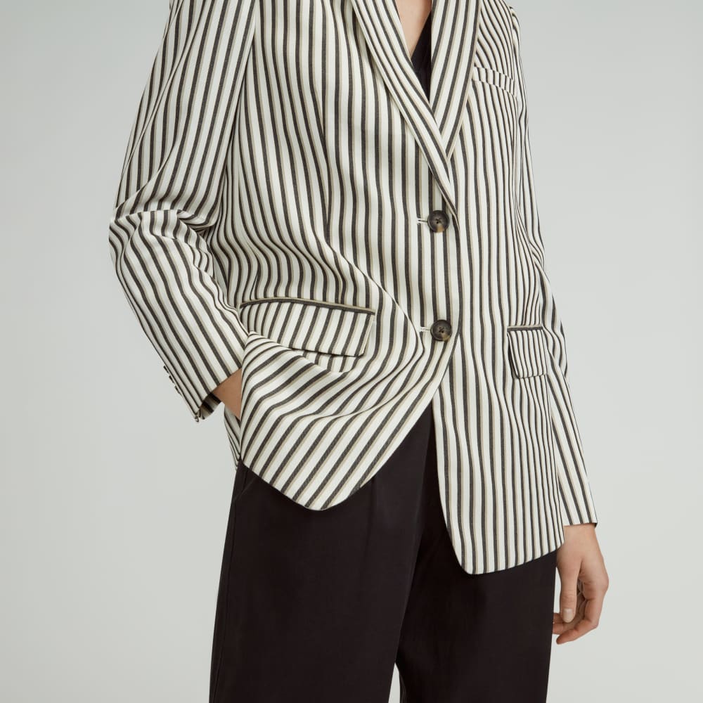The Oversized Blazer in Buttersmooth | Ombre Stripe - Image 5