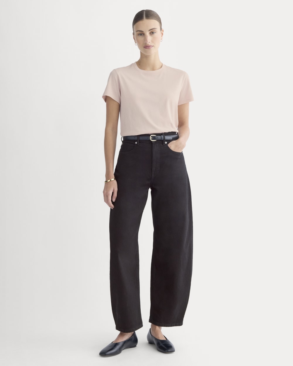 The Box-Cut Tee in Essential Cotton | Soft Rose | No Pocket - Image 3