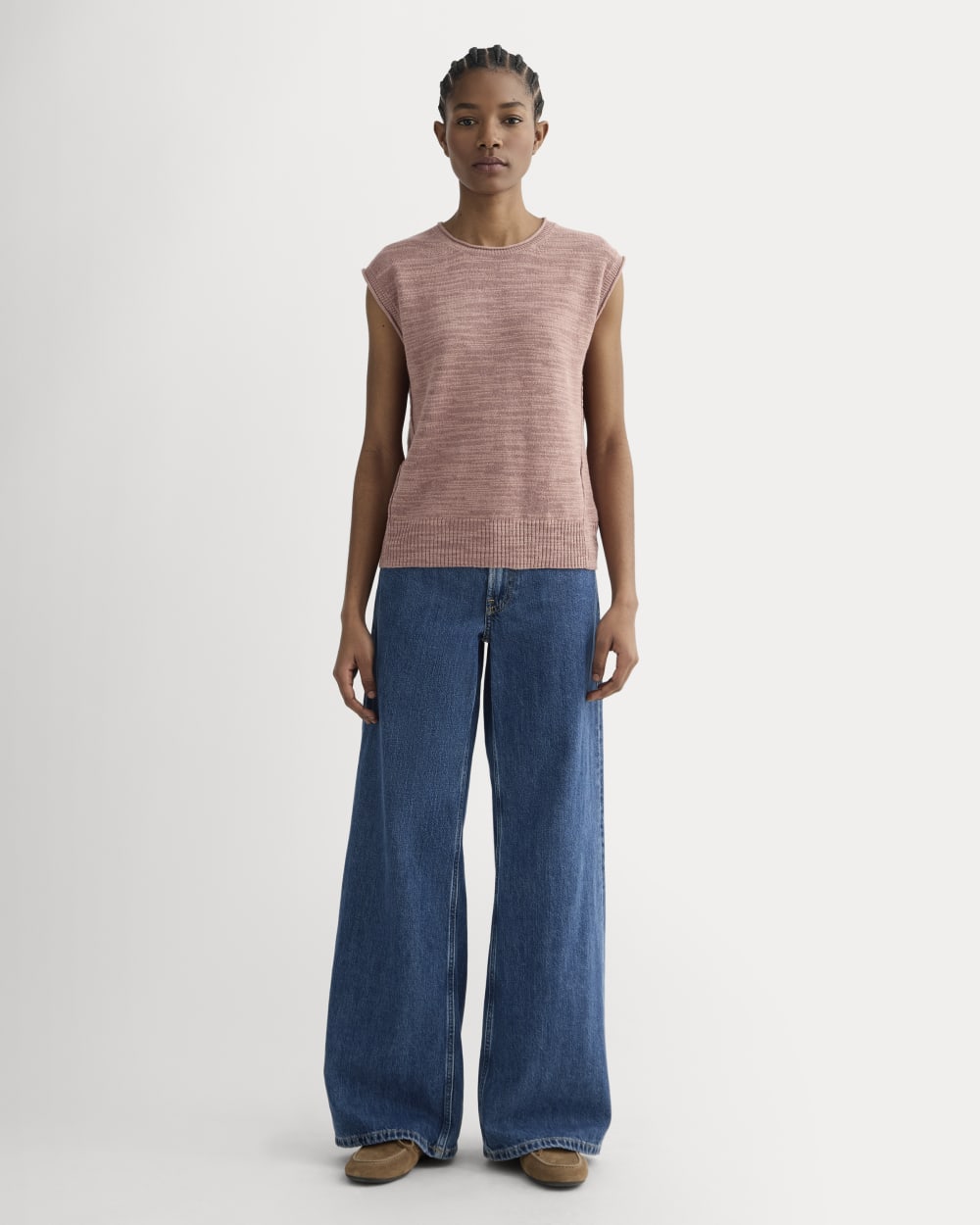 The Muscle Sweater in Cotton Linen | Rose Dusk - Image 3