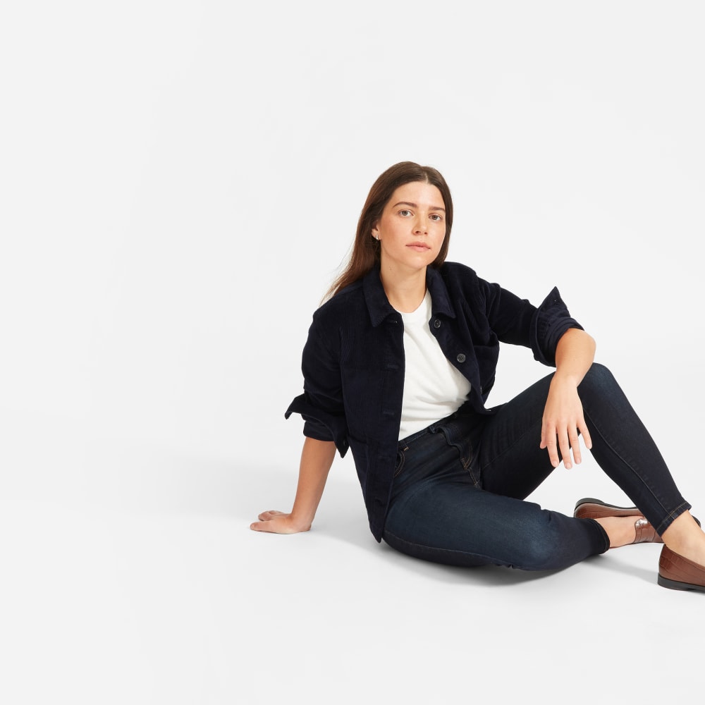 The Curvy Authentic Stretch High-Rise Skinny Jean | Dark Blue Wash | 26.5 Inseam - Image 3