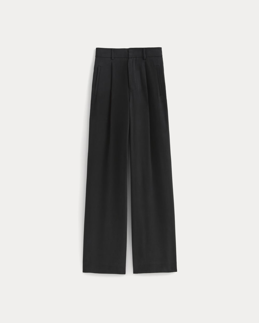 The Draper Pleated Pant in Buttersmooth | Black | 32 Inseam - Image 2