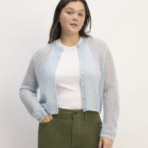 The Everlane x Marques' Almeida Alpaca Mesh Cardigan | Mist