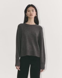 The Boxy Crew in Cashmere | Heather Charcoal
