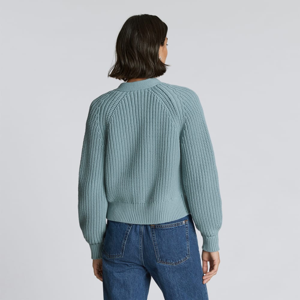 The Texture Cotton Cardigan | Blue Shadow - Image 3