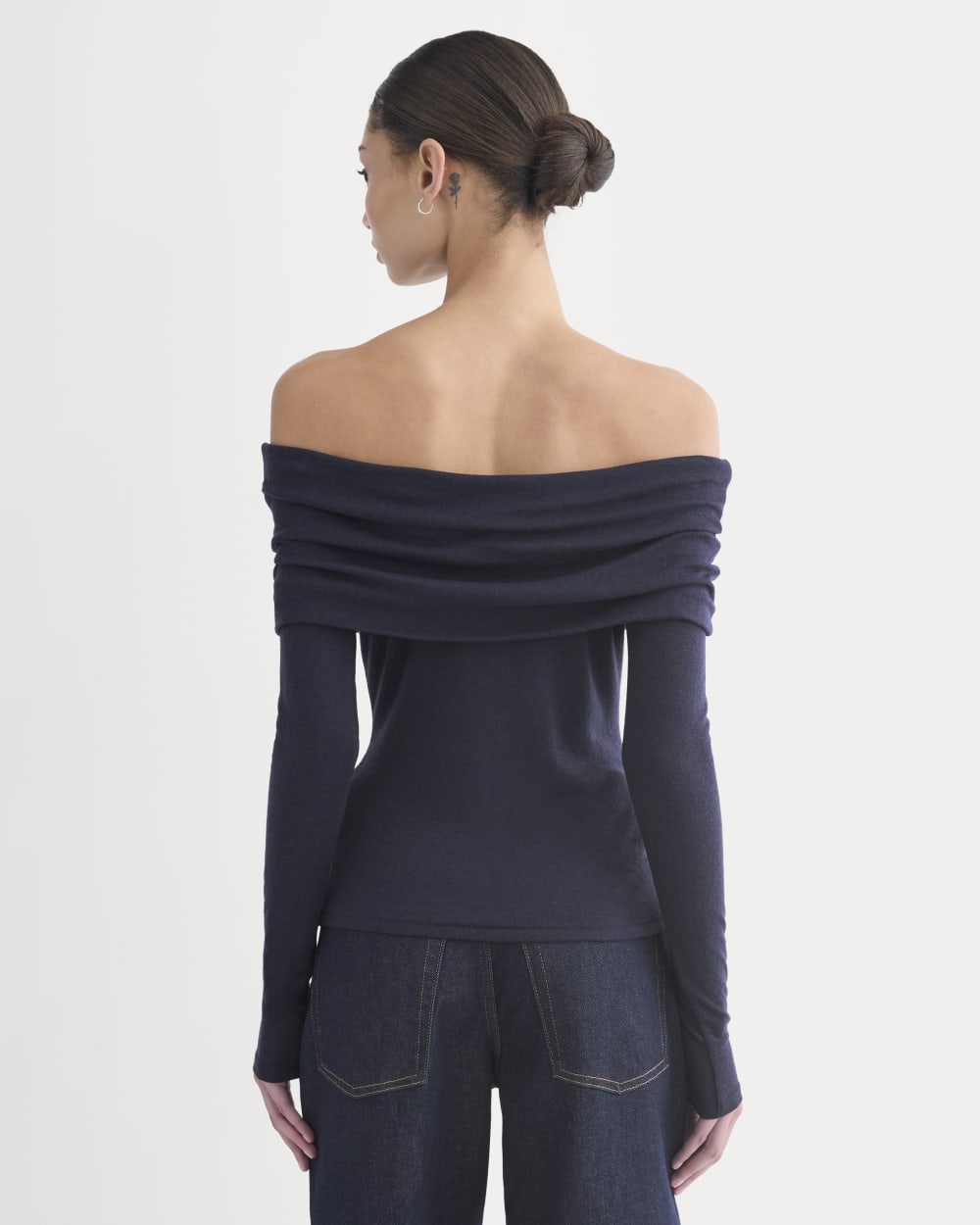 The Off-the-Shoulder Top in Butterluxe | Deep Navy - Image 5