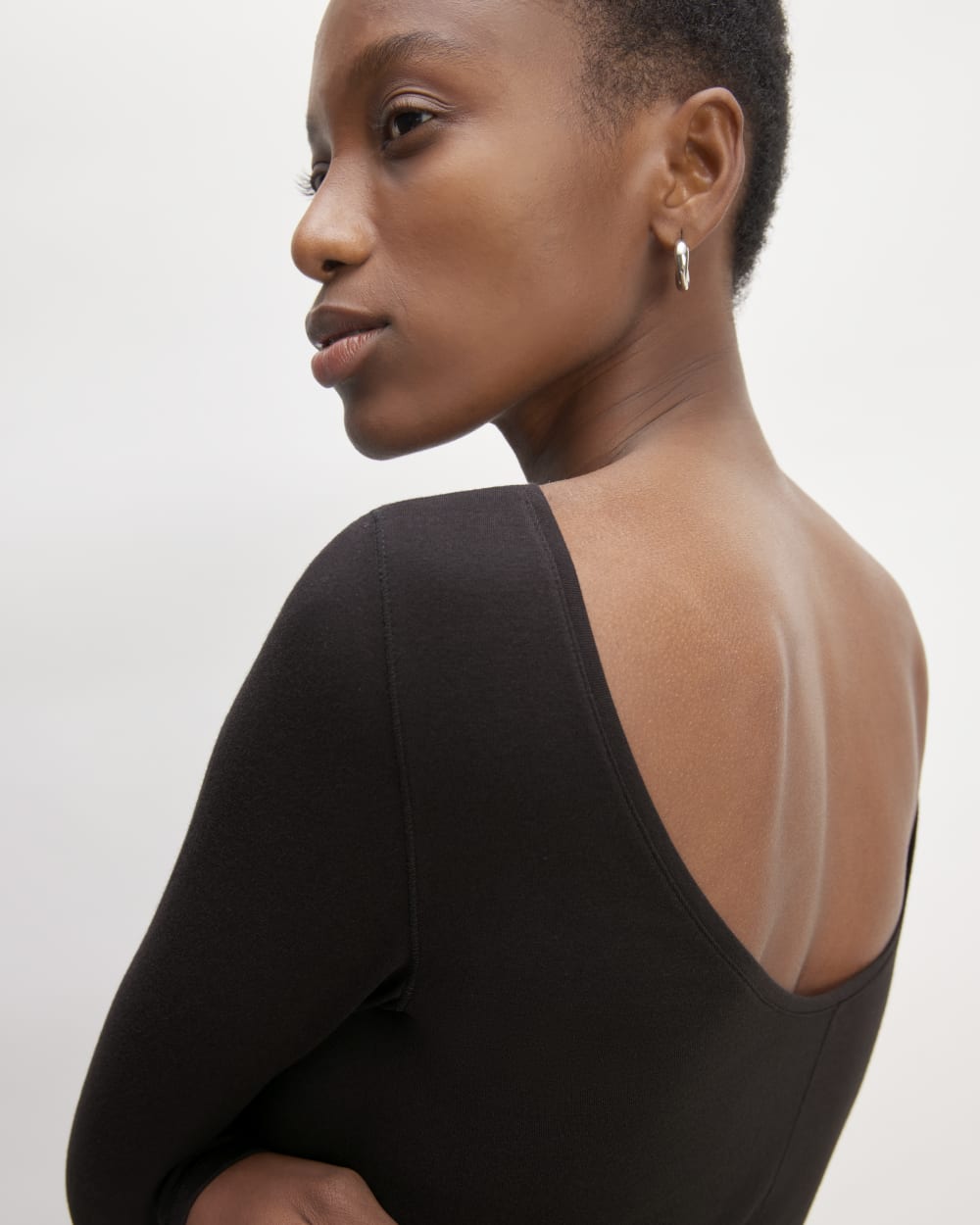 The Supima? Form Scoop-Back Tee | Black - Image 3