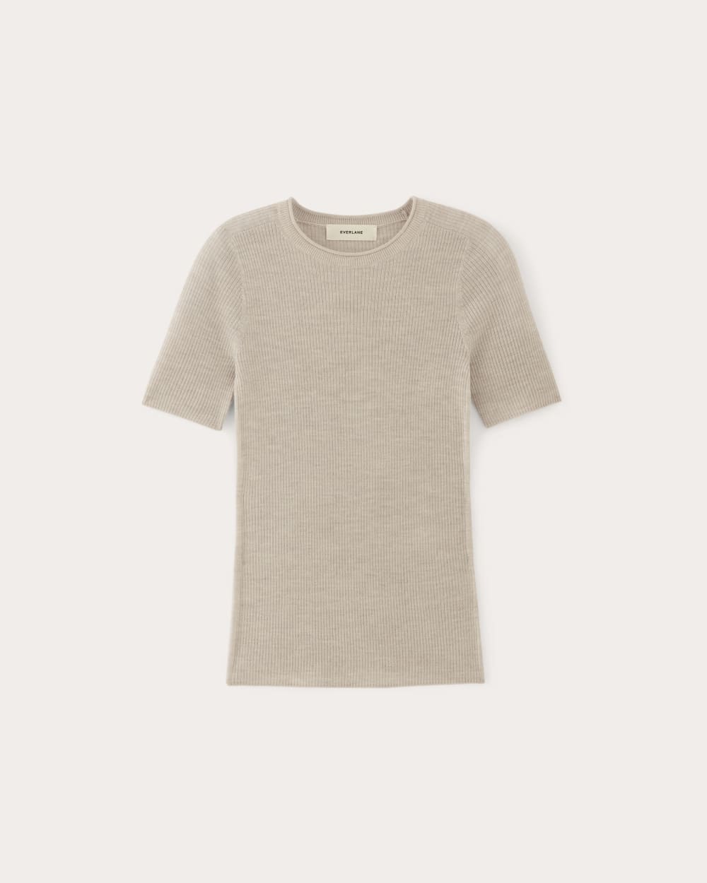 The Sweater Tee in Ultrasoft Merino | Heather Oatmeal - Image 2