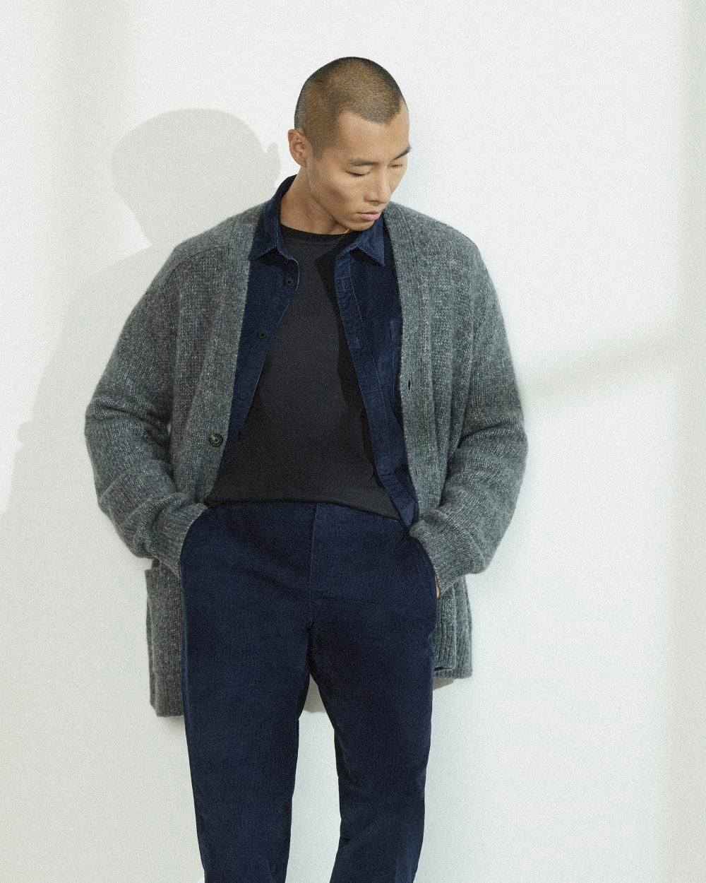 The Cloud Relaxed Cardigan | Heathered Dark Charcoal - Image 8