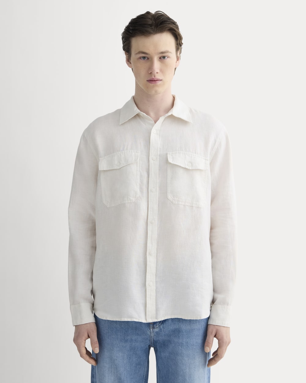 The Linen Utility Shirt | Natural Chambray