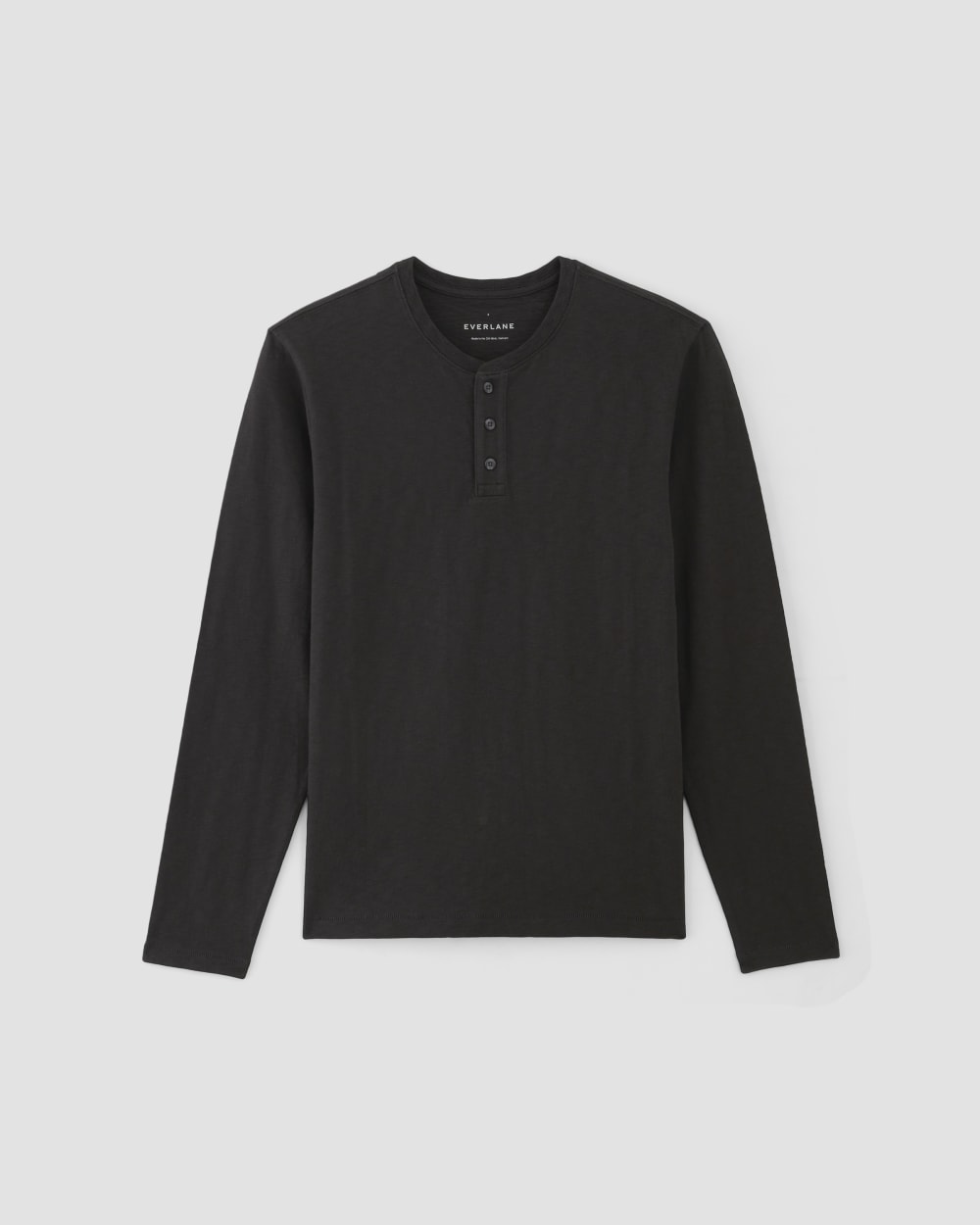 The Slub Long-Sleeve Henley | Black - Image 2