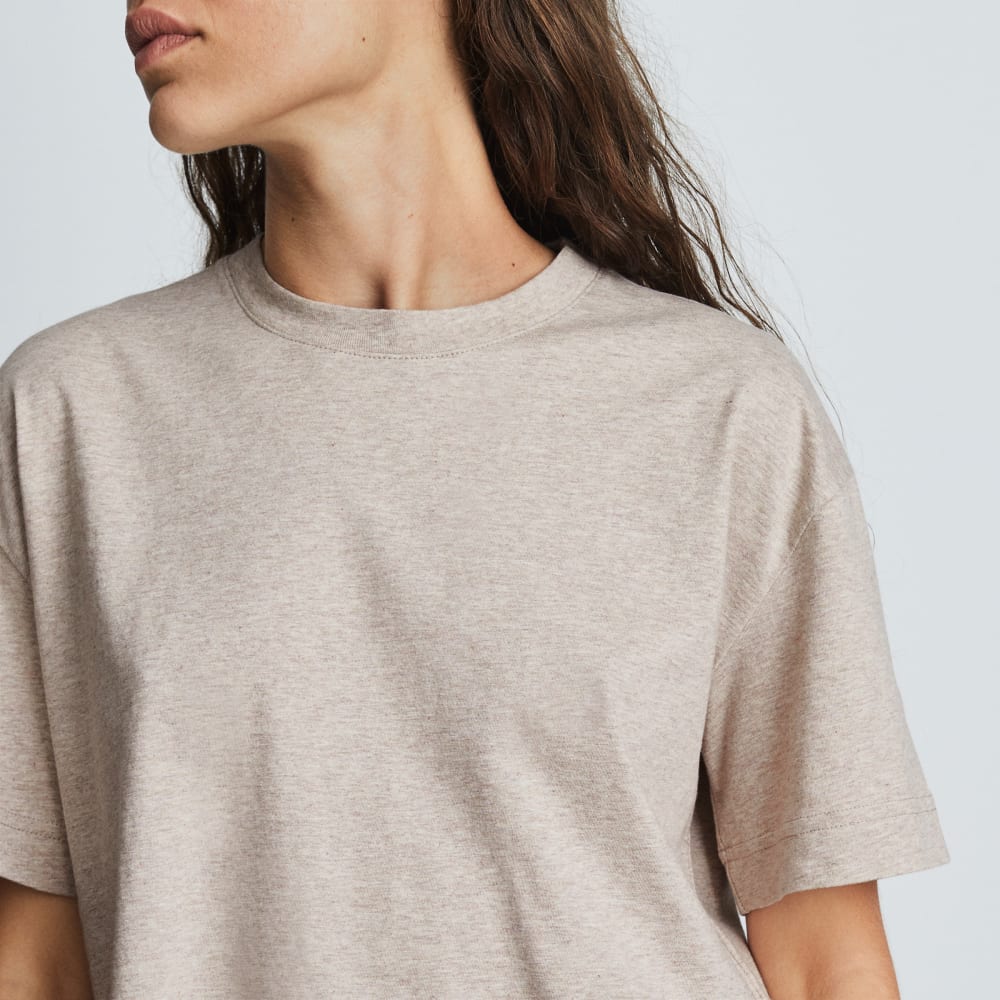 The Organic Cotton Cropped Tee | Heathered Burnt Sugar - Image 4