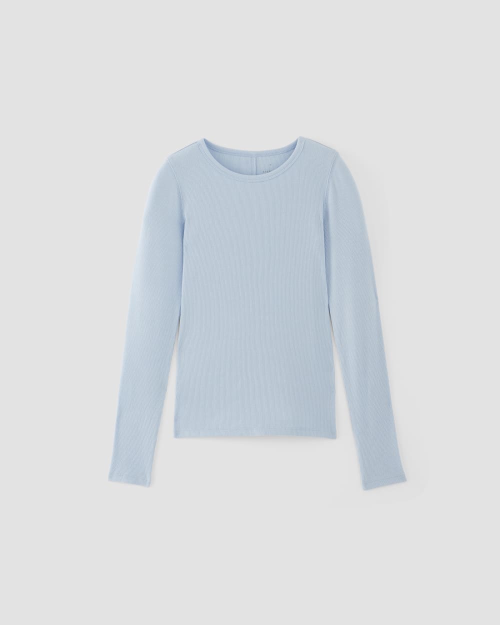 The Luxe Rib Long-Sleeve Crew | Chambray Blue - Image 2