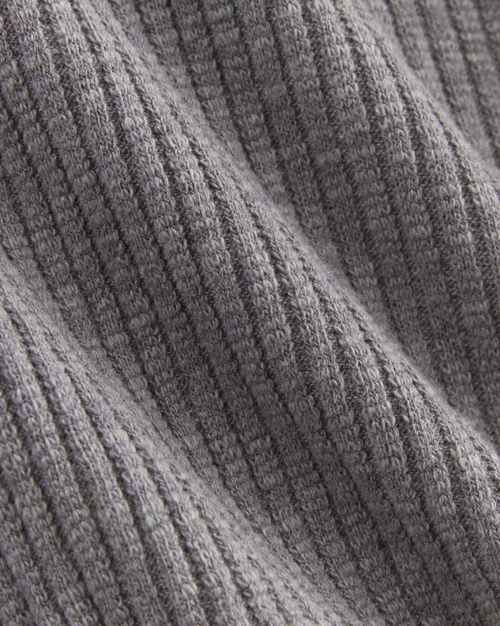 The Rib-Knit Short-Sleeve Henley | Mid Heather Grey - Image 6