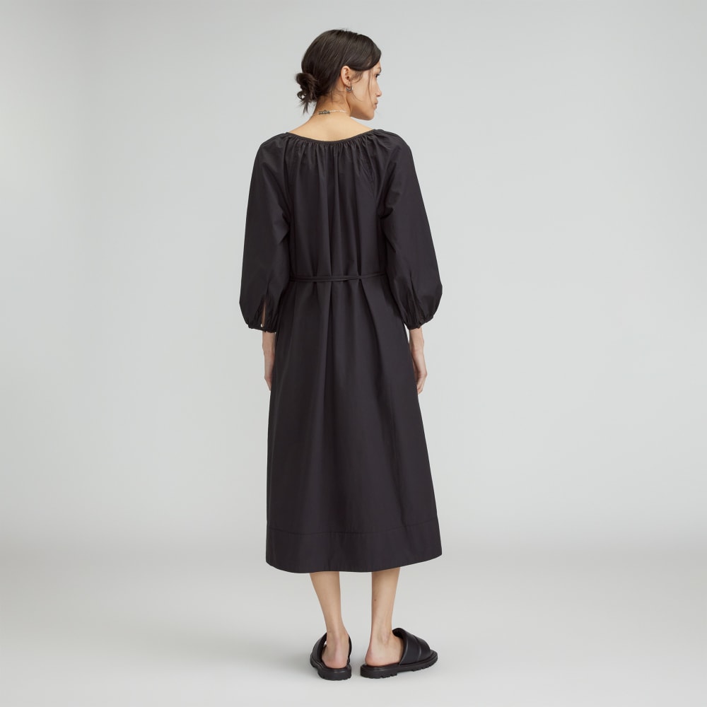 The Raglan Sleeve Poplin Dress | Black - Image 3