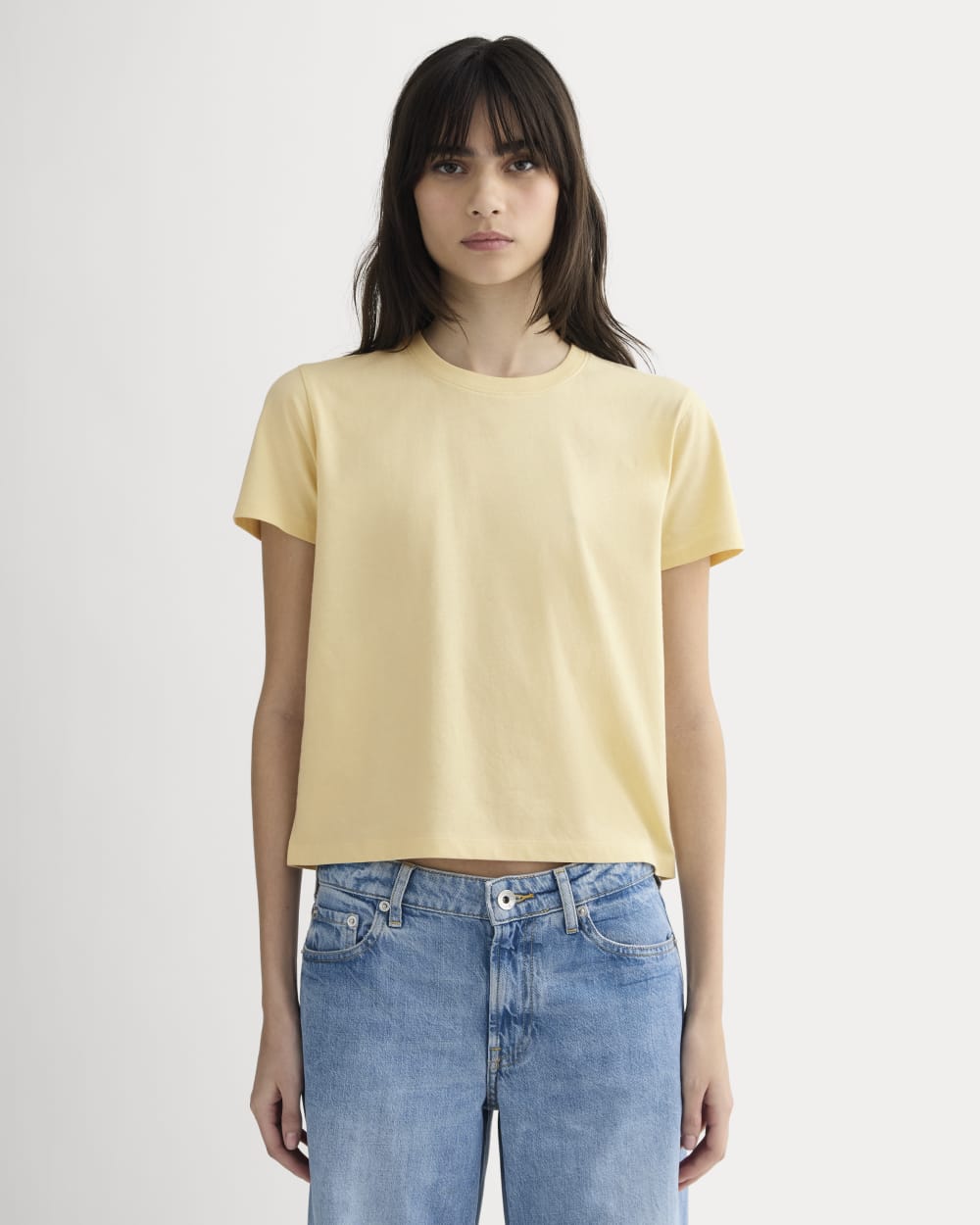 The Box-Cut Tee in Essential Cotton | Banana Crepe | No Pocket